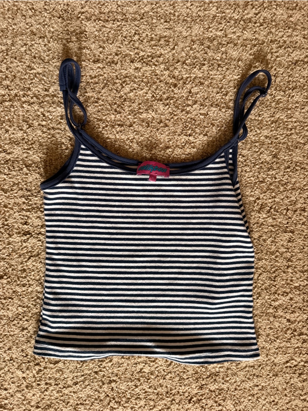 Navy and White Striped Edikted Tank Top